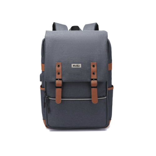 Mochila Ride con tapa y precintos Kvm-534 Gris y Marron