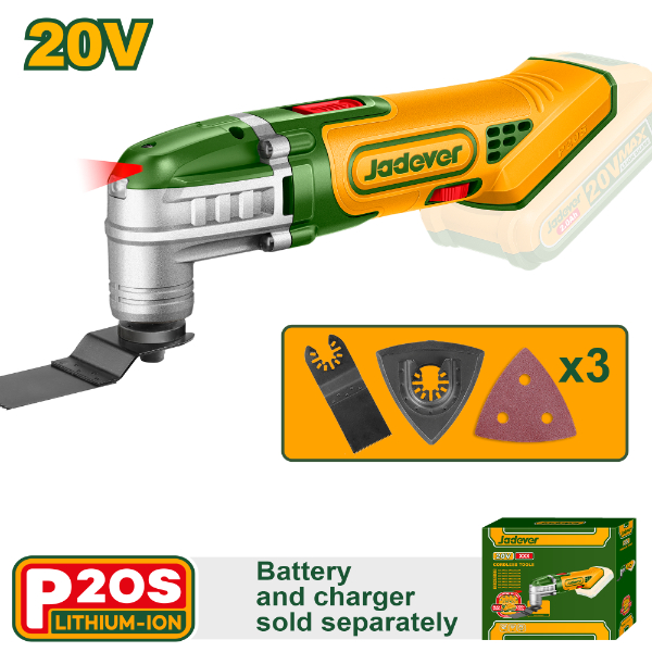 Multiherramienta oscilatoria 20V + acc. sin Bateria. Jadever JDMUP5020