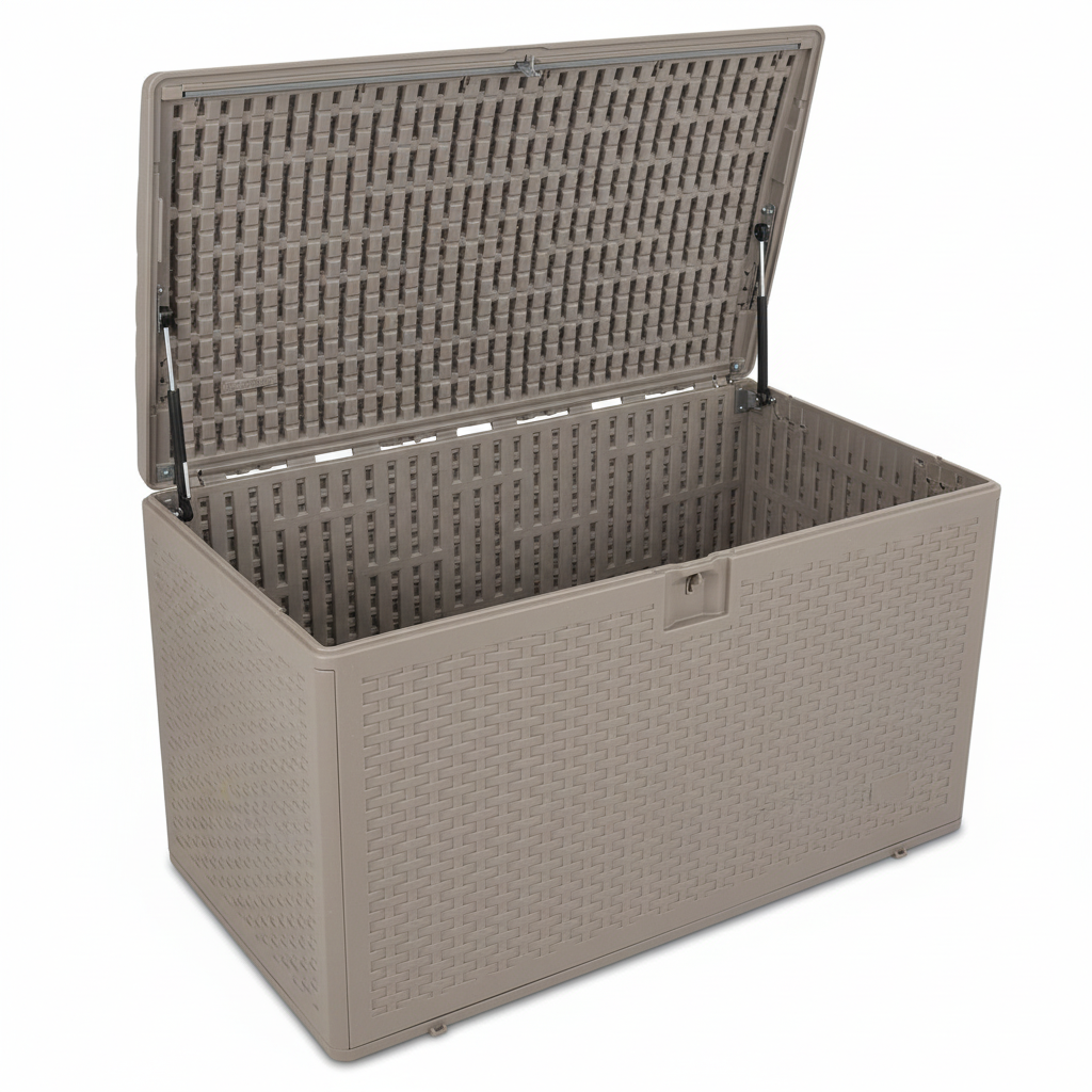 Baúl de Almacenamiento Exterior 454L Resistente Impermeable con Tapa – Estilo Rattan
