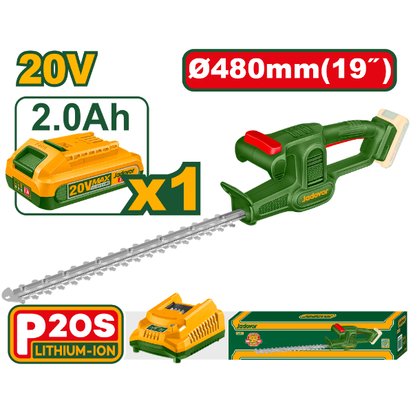 Cortasetos inalambrico 48cm. 1x Bateria 20V 2.0Ah. Jadever Caja JDLYP5181