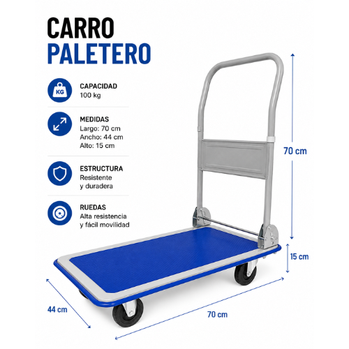 Carro Paletero Plegable 100 kg