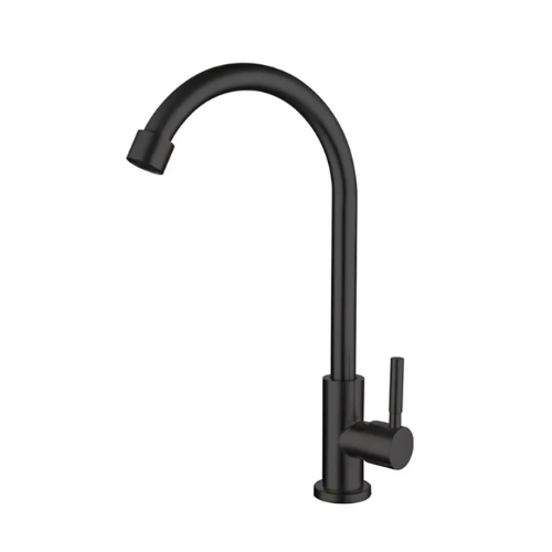 Canilla Cocina Mesada Cisne Fria Negro Mate