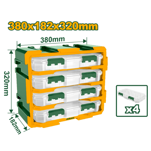 Caja Organizadora 4 modulos (32x18x5cm) c/ Div. Jadever Caja JDTB8344