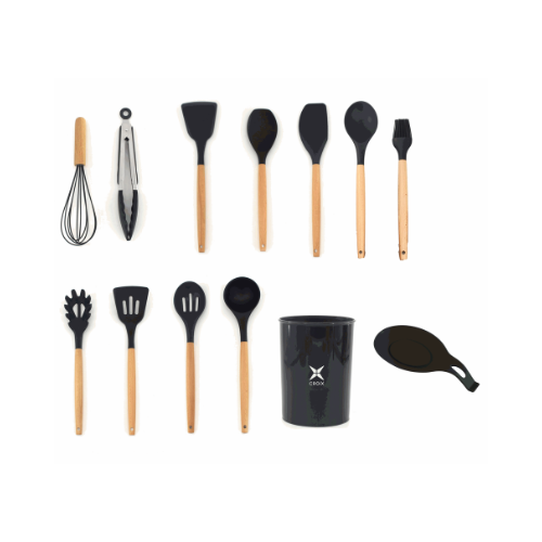 Set Utensilios de Cocina Croix X13 Pcs Negro