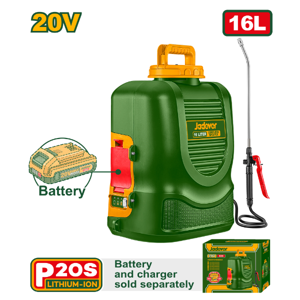 Pulverizador 16L 5Bar. 20V. Sin Bateria. Jadever JDLSY2016
