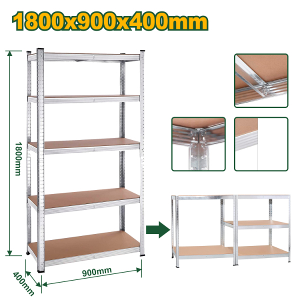 Estante Rack 5 bandejas (90x40x180cm) Jadever Caja JDTS1A94