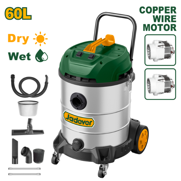 Aspiradora Industrial 60Lt 2x1200w. Jadever Caja JDVR5A60