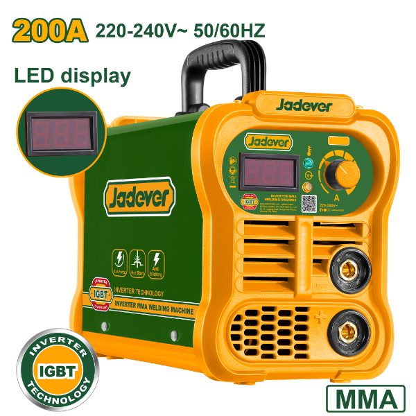 Soldador Inverter MMA 200A IGBT. Jadever Caja JDWD32001