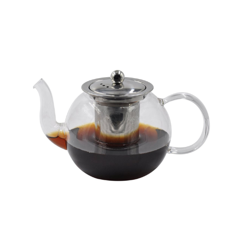 Tetera 800ml Vidrio Borosil. Tapa/Infusor A.Inox