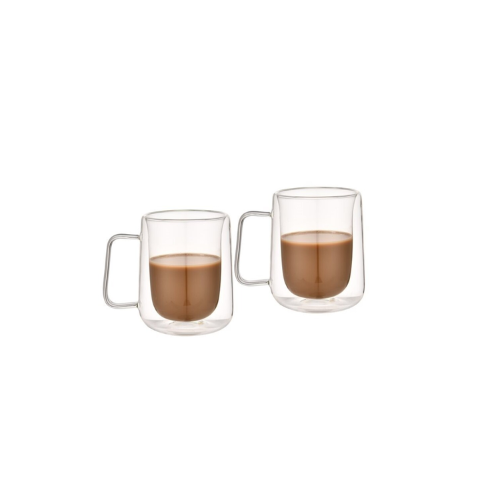 Set 2 Tazas Doble Pared 300ml Vidrio Varenna