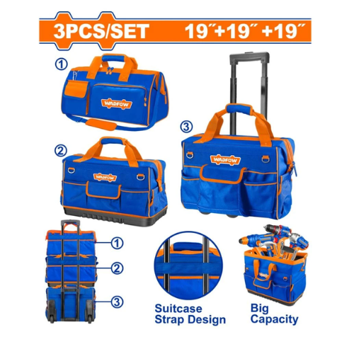 Set 3 Bolsos Porta Herramientas Apilables 20KG Wadfow