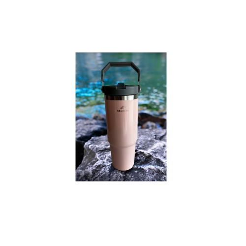 Mug Travel Termico 900ml C/Asa Acero Inox Rosa