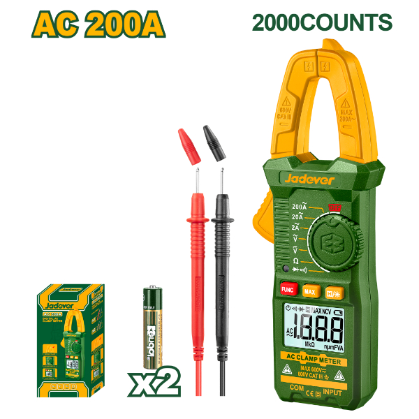 Pinza Amperimetrica (2-200A) Jadever Caja JDDM6501