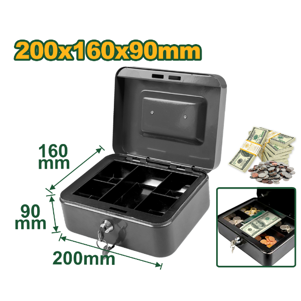 Cofre / Caja Chica para dinero con llave (20x16x9) Jadever JDQQX2H03