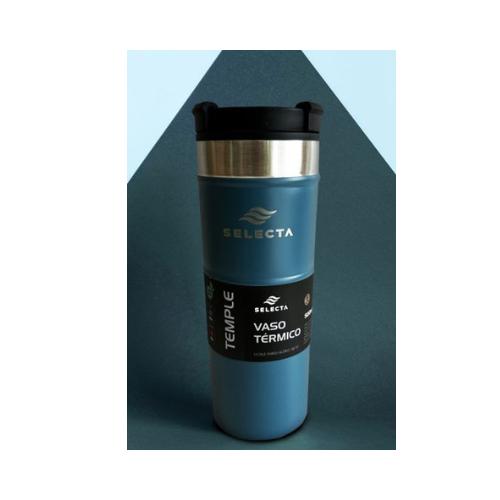 Travel Mug 500ml Doble Pared Azul Petroleo