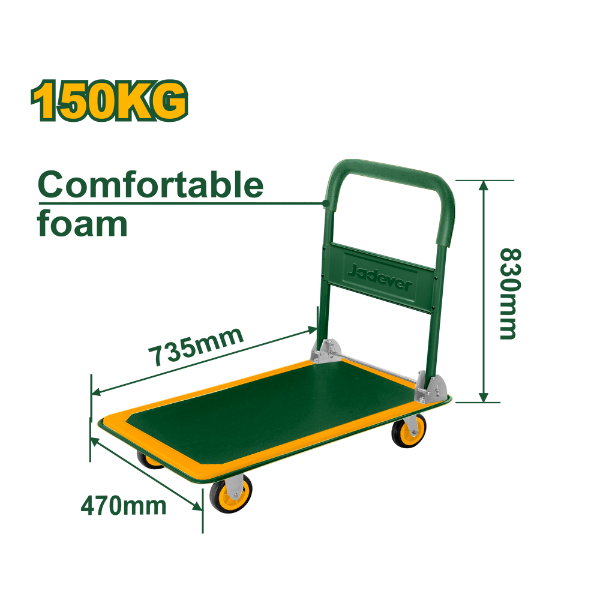 Carretilla plataforma plegable 150Kg (74x47x83cm) Carro Jadever JDWB1315