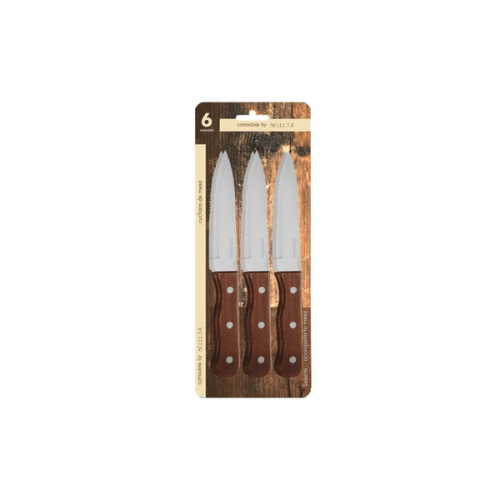 Set X6pzas Cuchillos Gran Asado 1.5mm mango de madera