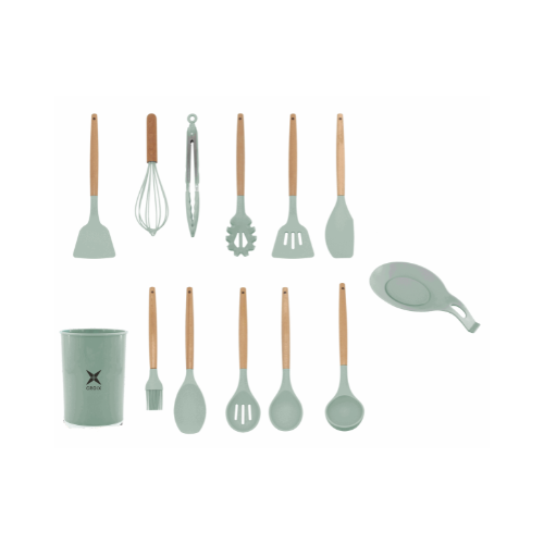 Set Utensilios de Cocina Croix X13 Pcs Verde Agua