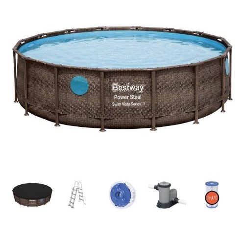 Piscina redonda con est. Met. 19.480Lt. Swim Vista