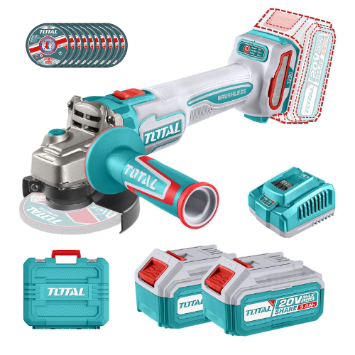 Amoladora Angular 4.1/2" Inalámbrica Sin Carbones 20v - 2 Baterías 5.0Ah TAGLI2211532
