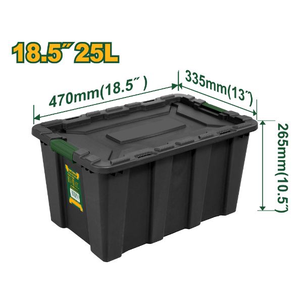Caja Organizadora Negra 25Lt (47x34x27cm) Jadever Caja JDTB3325