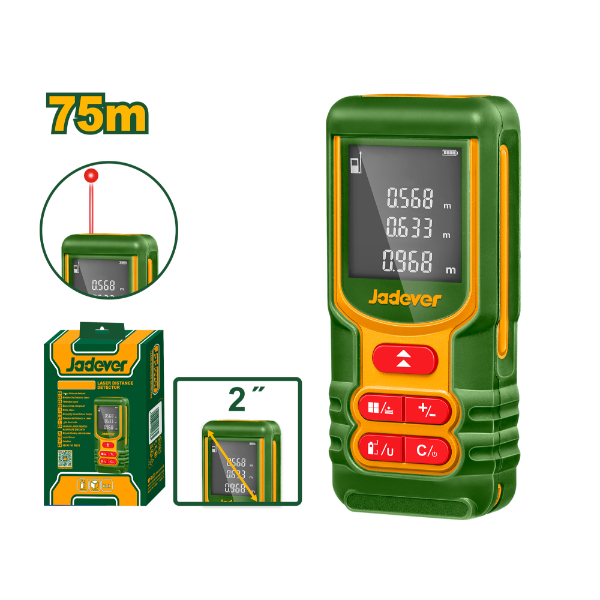 Medidor de distancia laser (0.05 - 75m) Jadever Caja JDDL15167