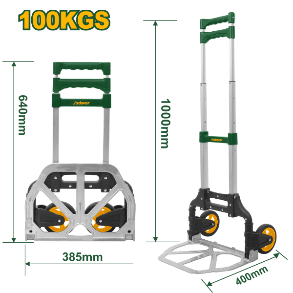 Carretilla para cajas plegable 100Kg (40x39x100cm) Carro Jadever JDWB8A10
