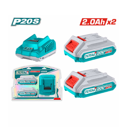 Cargador y Baterías para Herramientas Total 20V 2.0Ah TFBCPK1222