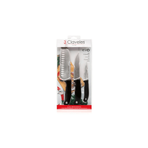 Set X3 Cuchillos Verd/Chef/Santoku Evo 3 Claveles