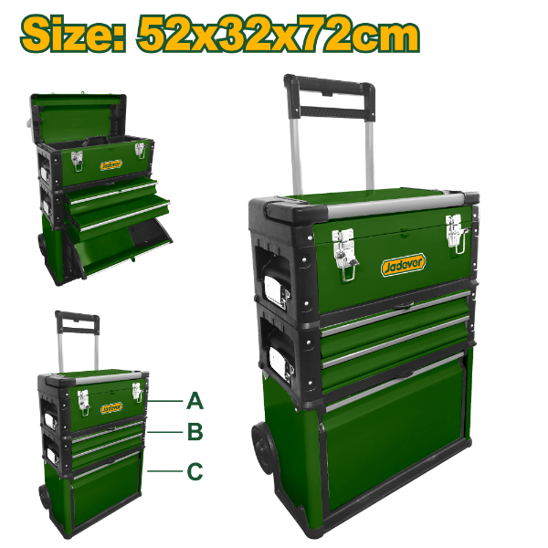 Cajas de herramientas apilables sistema movil Jadever JDTB6A72