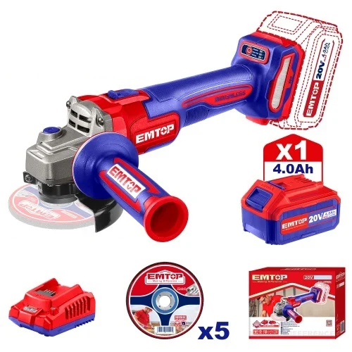 Amoladora a bateria 20v 115mm Bl Sin Maletin Emtop Elag261521