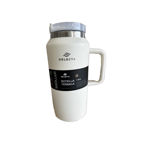 Botella Termica 1.9l Acero Tapa Plastico Blanco