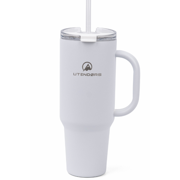 Vaso Tumbler 1.2Lt. Con pajita PE Blanco. Utendors DA-111S-PWT
