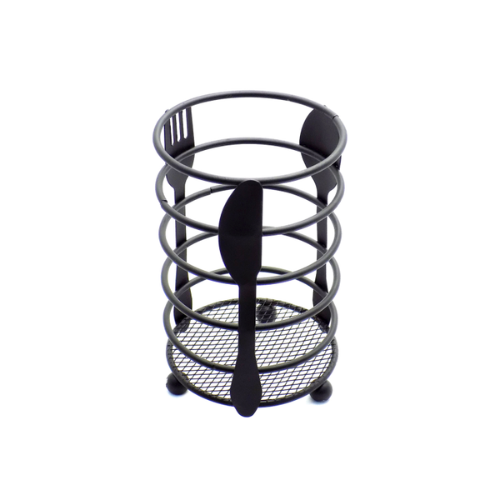 Portacubiertos Metal Redondo D11x16cm Metal Negro