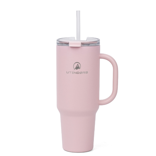 Vaso Tumbler 1.2Lt. Con pajita PE Rosado. Utendors DA-111S-PSP