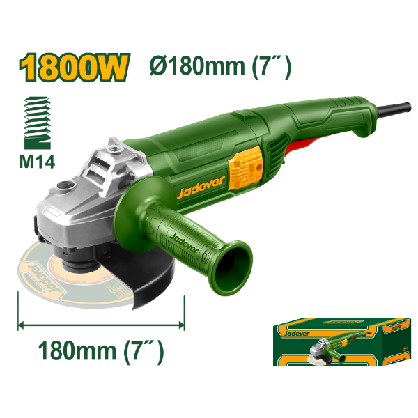 Amoladora 180mm 1800w. Jadever Caja JDAG851801