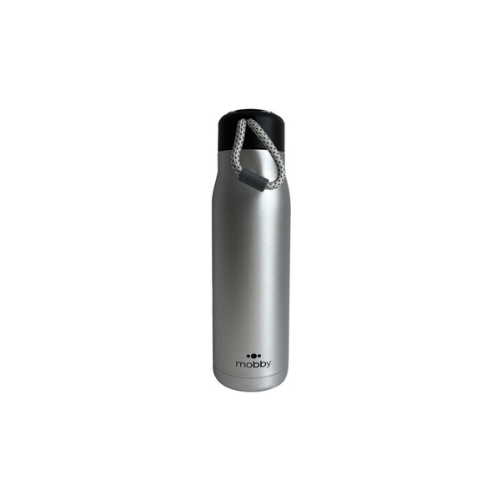 Botella Deportiva 550ml D.Pared Cuerda Plata Mobby