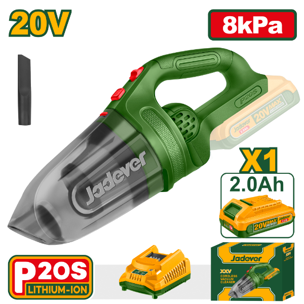 Aspiradora portatil 1x Bateria 20V 2Ah Jadever Caja JDLV20201