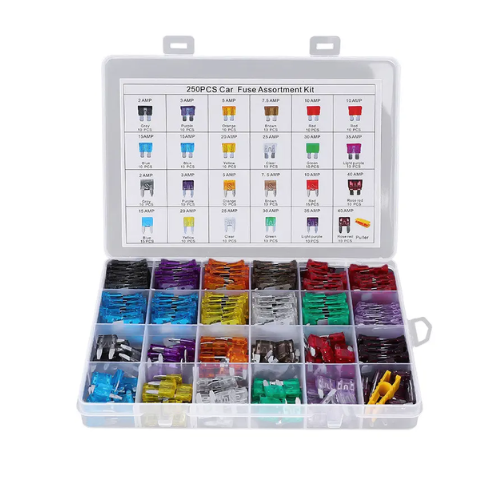 Kit Surtido de Fusibles Tipo Cuchilla – 250 Piezas
